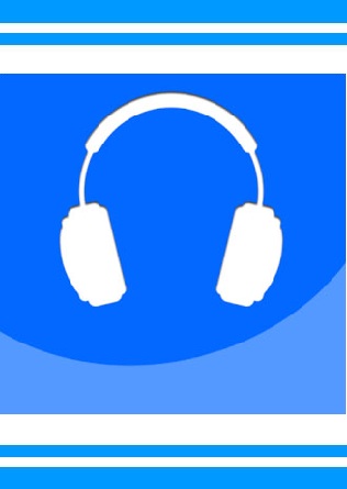 Imagen del icono de la aplicación con un protector auditivo blanco sobre fondo azul